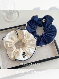 Korean Style Embroidered Letter Large Hair Tie Women Color Collision Hairbands High-grade Ball Head Ties Big Size Hair Ornaments