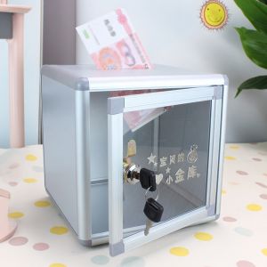 Large Capacity Saving Bank for Adults And Children with Lock Transparent Visual Design Boys And Girls Can Use It Money Box