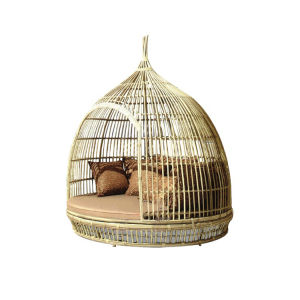 Outdoor Wicker Lounger Bed Modern Simplicity Design Masterfully Crafted Metal Frame Detachable Artistic Pattern Luxury Quality