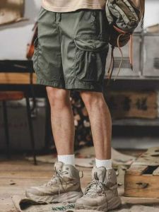 American Style Workwear Shorts Men Summer 2024 New Trendy Vintage Outerwear Loose Casual Five-Quarter Length Straight Leg Pants