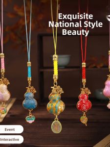 Chinese Style Hand-embroidered Gourd Keychain Ornaments