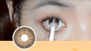 [Grade 0.00~-6.00]EYESHARE 1Pair contact  Pattaya color Korean Natural 14.2mm with degree 6 months