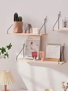 Nordic wooden wall shelf solid wood partition living room porch wall bedroom wall storage