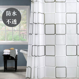 Waterproof Bathroom Shower Curtain Set PEVA Material North Europe Style Small  Popular Element for Bath Room Partition