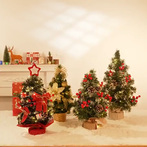 【MY Ready Stock】20CM Mini Christmas Tree Desktop Decoration Xmas Tree Small Accessories Bow Home Decor