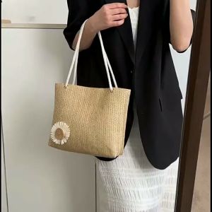 Tas Tote Bahan Anyaman Motif Bunga Matahari/Slingbag Anyam Sunflower/Tas Slingbag BAO157