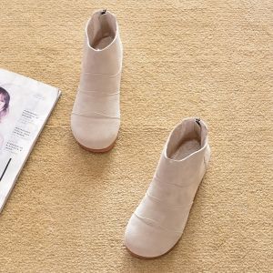 New Autumn Flat Heel Short Boots Genuine Leather Martin Boots Short Tube Fashion Boots Flat Bottom Knight Boots Women Boots