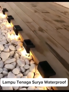 1 Pcs Lampu Tangga Sudut Atap Hiasan Teras Rumah Pagar Taman Panel Solar Cell Tenaga Surya Alat Penerangan Tanpa Listrik Waterproof