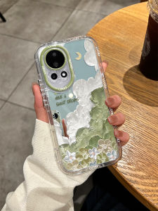 Huawei Nova14 Phone Case with Mirror Anti-Fall Cloud Pattern Cream Mirror Surface Simple Style Ins Oil Painting Graffiti Design