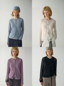 INSIS FEMME | Round Collar Basic Sweater Cardigan
