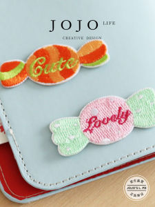 Cute Candy Embroidery Fabric Patches Stick on School Bag Journal Mobile Phone Iron on Stickers DIY Sewing Accessories