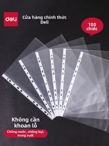 deli | Transparent A4 File Protector 11 Hole Reinforced Water Resistant