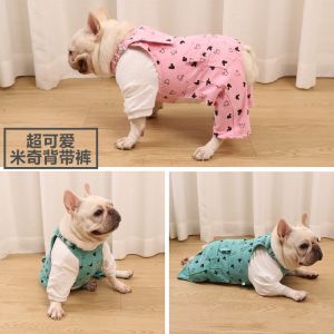 Cute Mickey Dog Clothes Small Medium Size Four Legged Doggie Shirt Spring Autumn Fashionable Pet Supplies Black Pig Brother
