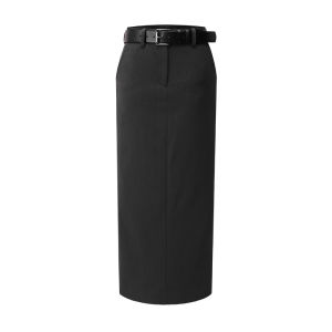 Showroomplus Premium Suit Skirt Long Female Half-length Straight Tube Skirt Mid-length Simple Style Polyester Fiber