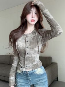 GUZILIAN | Vintage Retro Leisure Fade Long-sleeve T-shirt