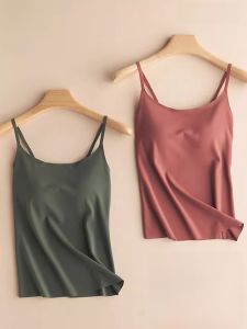MiiOW | MiiOW Ice Silk Strap Vest Womens Inner Wear 2024 New Base Layer Outerwear Beautiful Back One-Piece With Chest Pad Top