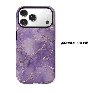 BILIBILI | Amethyst Marble Phone Case for iPhone 18 17 16 15 14 13 12 11 Air Pro Max Plus Double-layer Cover