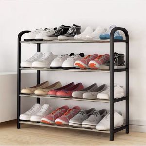 ชั้นวางรองเท้าสแตนเลส ทีวางรองเท้า 4 ชั้น มี 3 สี (ชมพูเขียวดำ)