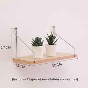XUANXISHI | Drill-Free Bedroom Wall Mounted Bookshelf Wood Multi-Function Decorative Storage Shelf