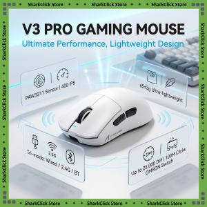 ATTACK SHARK | ATTACK SHARK V3PRO Lightweight MousePAW3311 SensorBK52820 MCUOrmon 100 Million Times Switch25000DPI1KHz Polling Rate