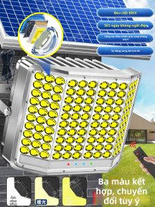 Đèn Pha LED Ngoài Trời Năng Lượng Mặt Trời Công Suất Lớn 3 Màu