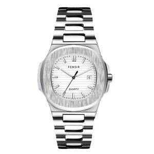 Retro Square Watch Men Mori Style Steel Belt Quartz Watch Fancy Fashion Trendy Mens Stylish Non-Mechanical Watch