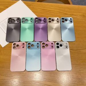 Luxury Frosted Laser Aurora CD LP Texture Phone Case For iPhone 17 Air 16 15 14 13 12 11 Pro Max Plus Camera Lens Protect Cover