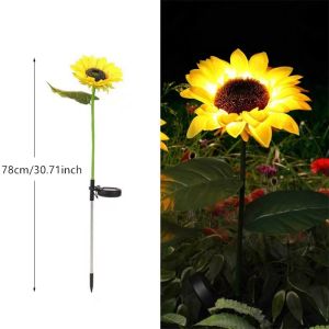 Solar Powered Sunflower Garden Light IP65 Waterproof LED Decorative Flower Lamp Yard Lawn Landscape Pathway Christmas Decoration