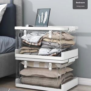 Foldable Clear Plastic Storage Box for Toys and Clothes