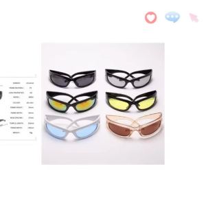 1-4pcs Trendy Designed Moon Rectangular Sunglasses Women Men Outdoor Cycling Sports  Sunglass Vintage Hip Hop Punk Sun Glasses