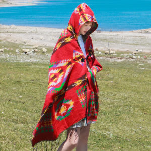 JIFANPAUL | Warm Ethnic Style Womens Winter Cape with Hood