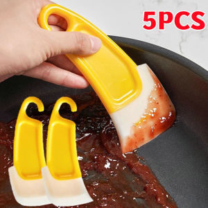 5Pcs Kitchen Oil Scrapers Flexible Oil Stain Cleaning Spatula For Dirty Pan Pot Dishes Cleaner Brush Baking Pastry Tools Scraper