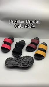 Kasut Kiri Kanan Sandal Suede Block Mid Sandal