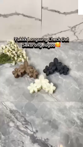 QSACC239 Klip Rambut Estetik Bunga Kamboja Hair Clip Bunga Jepit Rambut Korea