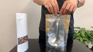 VOKEP 100pcs Ziplock Aluminium Foil Bag (Stand) Transparent Front Plastic Standing Pouch