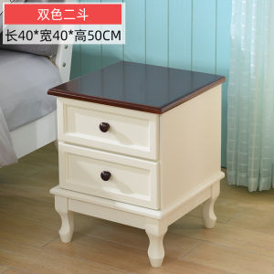 American Style Nightstand Solid Wood Simple Modern Bedroom Storage Cabinet Economic Type Bedside Small Cabinet Multi-Function