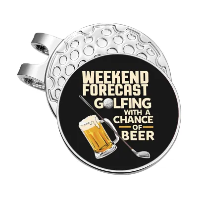 Funny Golf and Drinking Creative Golf Hat Clips Magnetic Golf Ball Marker Cap Clip Trendy Decorative Jewelry Gift for Golf Lover