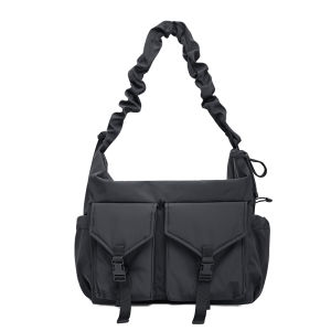 Myedition Hobo Crossbody Bag Large Capacity Commuter Single Shoulder Tote Fitness Travel Multi-use Bag Soft Fabric Zipper Closure