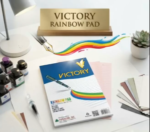 KAFIFI Victory Rainbow Pad Paper – 80 Leaves – 60.5gsm – Colored Woodfree Writing Paper – 1 Pad