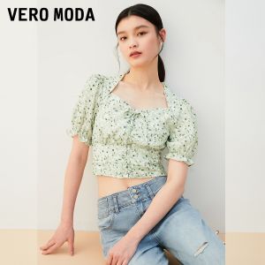 Vero Moda | Áo Ngắn Cổ Vuông Phong Cách Pháp