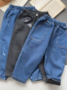 [Sell One Less One Micro-Bomb] Boy Fleece Padded Jeans Fall and Winter New Arrival Kids Western Style Leisure Pants