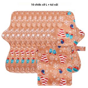 Bộ Băng Vệ Sinh Có Thể Tái Sử Dụng 5 Cái/10 Cái Băng Vệ Sinh Siêu Thấm Hút 4 Mẫu Để Lựa Chọn Làm Quà Giáng Sinh Cho Vệ Sinh Phụ Nữ