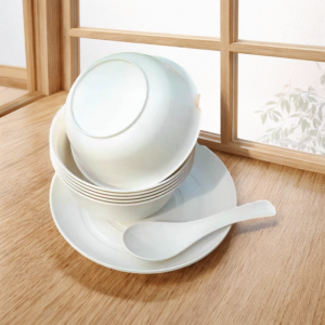 Degradable Rice Hull Dinnerware Set Disposable Banquet Picnic Tableware Home Use Special for Wedding Catering Events