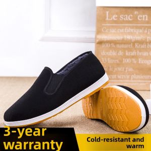 Warm and Anti-Cold Mens Cotton Lined Shoes Black