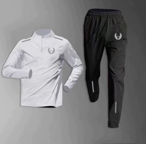 Su Bingtian Same Style Pants Track and Field Training Wear Sports Students Running Outfit Fall and Winter Mens and Womens Half Zipper Winter Training T-Shirt