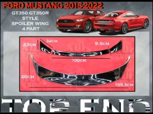 Ford Mustang 2015-2020 Gt350 Gt350r Style Spoiler Wing Abs Skirt Lip Bodykit 4 Part with Paint (Piano Black)