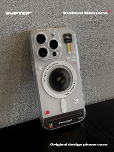 SUPYEP Instant Camera Transparent Mobile Phone Case Magnetic Card Holder Frosted Card Insertion Simple Ins Style for iPhone 16 pro Max Apple 15 pro 14