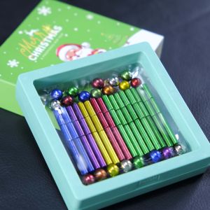 Colorful Small Christmas Ball Color Schemes Multi-functional Magnetic Rod Set DIY Christmas Tree Gift Family Festival Decorative