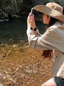 Modern หมวกบักเก็ต หมวกเดินป่า กันแดด ป้องกันรังสีUV มีกระดุมติด มีสายคล้องคอ ใส่ได้ทั้งผู้หญิงและผู้ชาย