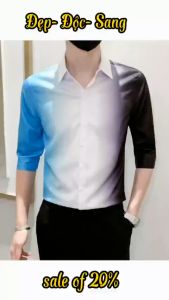 Áo sơ mi nam chất liệu cotton siêu mát không nhăn không nhàu Áo in màu sắc trẻ trung hài hòa tôn dáng H61